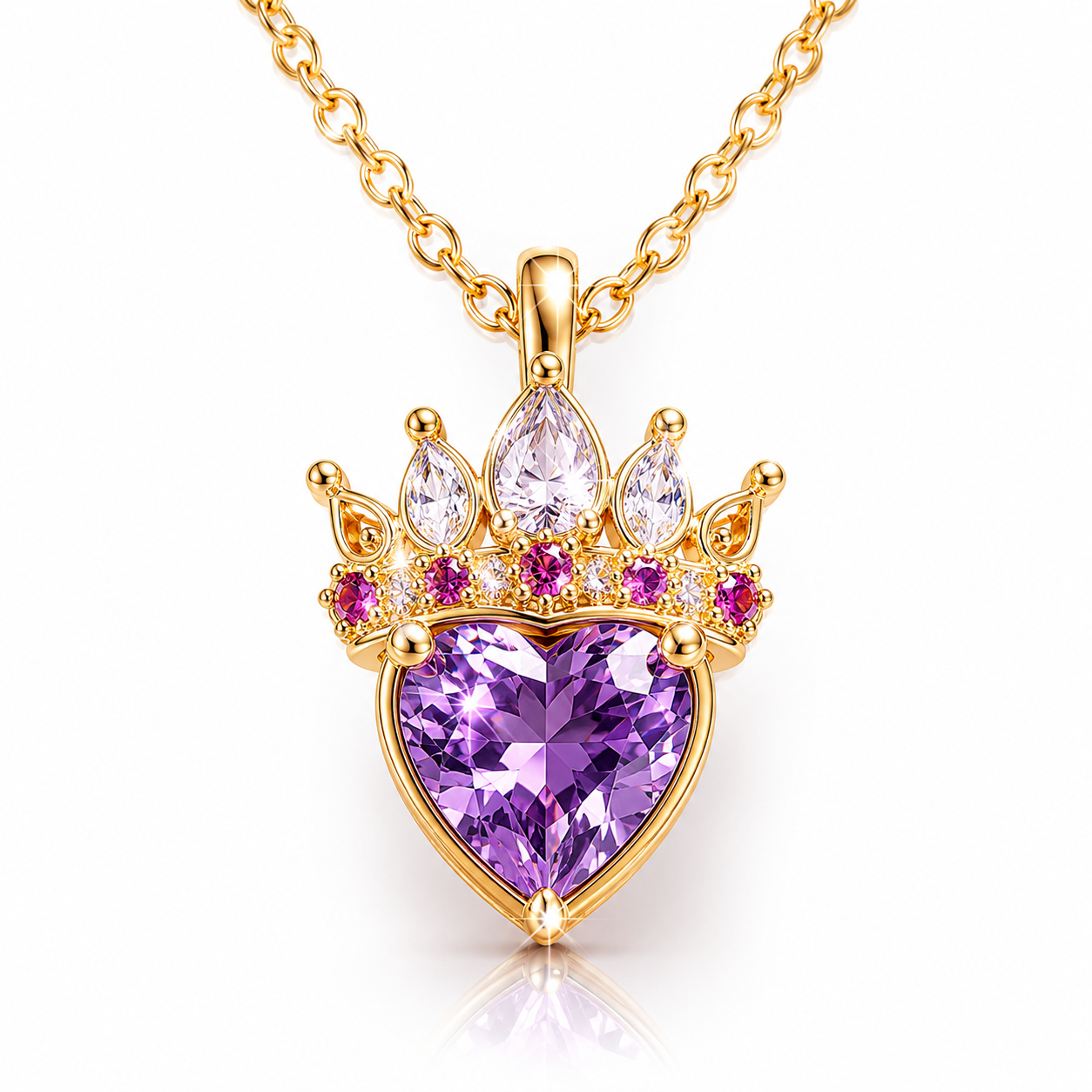 Velarose™ Crown Heart Necklace