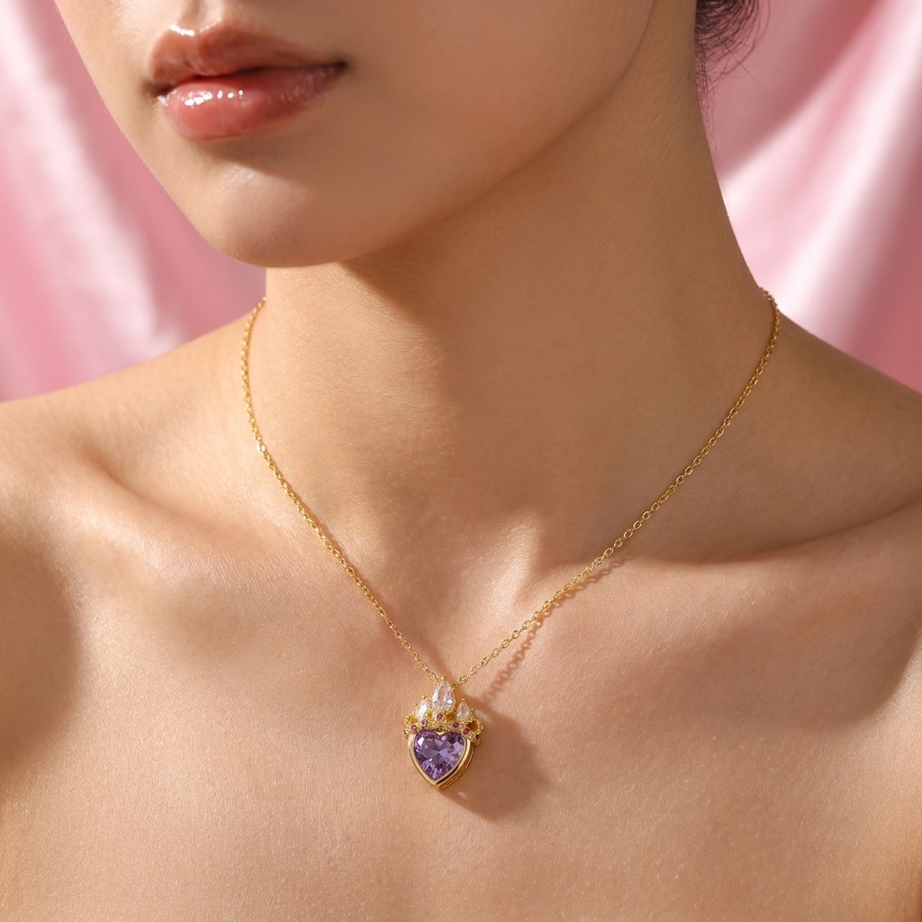 Velarose™ Crown Heart Necklace